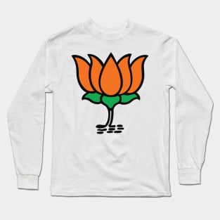 BJP Lotus Design Narendra Modi India BJP Supporter Long Sleeve T-Shirt